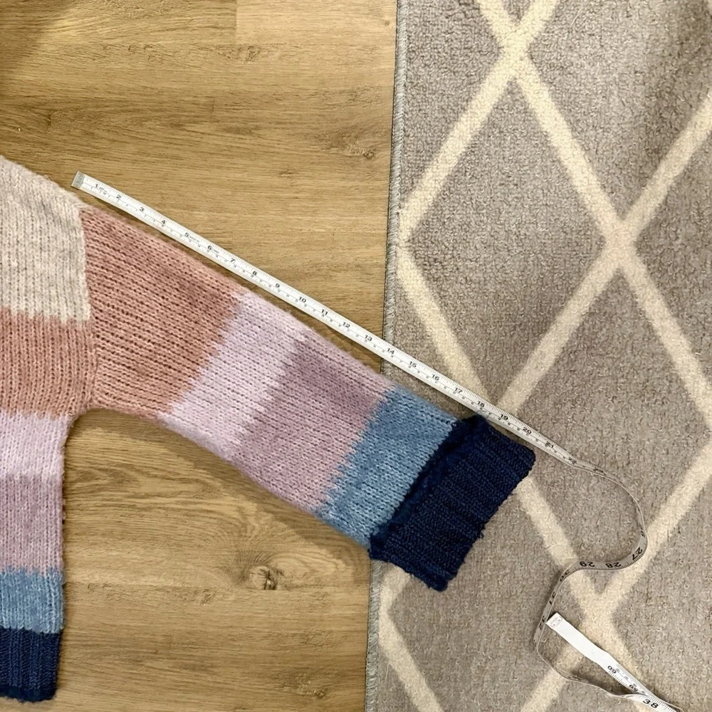Democracy Women’s Colorblock Sweater Large Wool Blend Striped